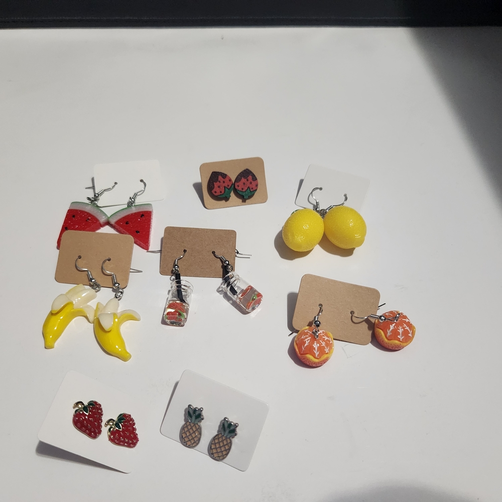 Fruit-Themed Earrings Bundle